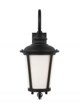 Anzalone Electric and Lighting Items 88242-12 - Cape May traditional 1-light outdoor exterior large wall lantern sconce in black finish with etched