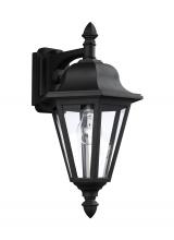 Anzalone Electric and Lighting Items 8825-12 - Brentwood traditional 1-light outdoor exterior downlight wall lantern sconce in black finish with cl