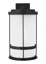 Anzalone Electric and Lighting Items 8890901D-12 - Wilburn modern 1-light outdoor exterior Dark Sky compliant extra large wall lantern sconce in black