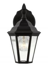 Anzalone Electric and Lighting Items 88937-12 - Bakersville traditional 1-light outdoor exterior small wall lantern sconce in black finish with clea