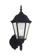 Anzalone Electric and Lighting Items 88941-12 - Bakersville traditional 1-light outdoor exterior wall lantern in black finish with clear beveled gla