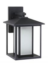 Anzalone Electric and Lighting Items 8903197S-12 - Hunnington contemporary 1-light outdoor exterior large led outdoor wall lantern in black finish with