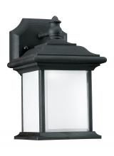 Anzalone Electric and Lighting Items 89101-12 - Wynfield traditional 1-light outdoor exterior wall lantern sconce in black finish with frosted glass