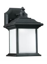 Anzalone Electric and Lighting Items 89101EN3-12 - Wynfield traditional 1-light LED outdoor exterior wall lantern sconce in black finish with frosted g