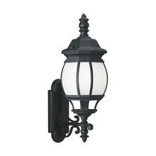 Anzalone Electric and Lighting Items 89103-12 - Wynfield traditional 1-light outdoor exterior large wall lantern sconce in black finish with frosted