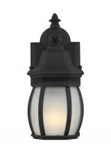 Anzalone Electric and Lighting Items 89104-12 - Wynfield traditional 1-light outdoor exterior small wall lantern sconce in black finish with frosted