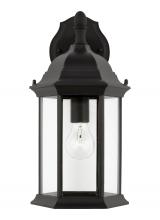 Anzalone Electric and Lighting Items 8938701-12 - Sevier traditional 1-light outdoor exterior medium downlight outdoor wall lantern sconce in black fi