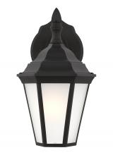 Anzalone Electric and Lighting Items 89937-12 - Bakersville traditional 1-light outdoor exterior small wall lantern sconce in black finish with sati