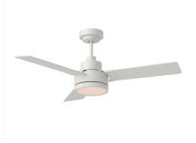 Anzalone Electric and Lighting Items 3JVR44RZWD - Jovie 44" Dimmable Indoor/Outdoor Integrated LED Indoor Matte White Ceiling Fan with Light Kit W