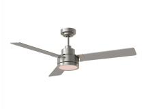 Anzalone Electric and Lighting Items 3JVR52BSD - Jovie 52" Indoor/OutdoorDimmable Integrated LED Brushed Steel Ceiling Fan with Light Kit Wall Co