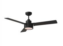 Anzalone Electric and Lighting Items 3JVR52MBKD - Jovie 52" Dimmable Indoor/Outdoor Integrated LED Midnight Black Ceiling Fan with Light Kit Wall