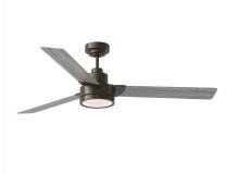 Anzalone Electric and Lighting Items 3JVR58AGPD - Jovie 58" Dimmable Indoor/Outdoor Integrated LED Aged Pewter Ceiling Fan with Light Kit, Handhel