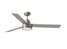 Anzalone Electric and Lighting Items 3JVR58BSD - Jovie 58" Dimmable Indoor/Outdoor Integrated LED Brushed Steel Ceiling Fan with Light Kit, Handh