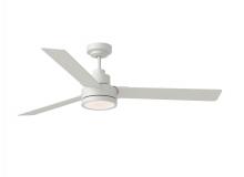 Anzalone Electric and Lighting Items 3JVR58RZWD - Jovie 58" Dimmable Indoor/Outdoor Integrated LED Matte White Ceiling Fan with Light Kit, Handhel