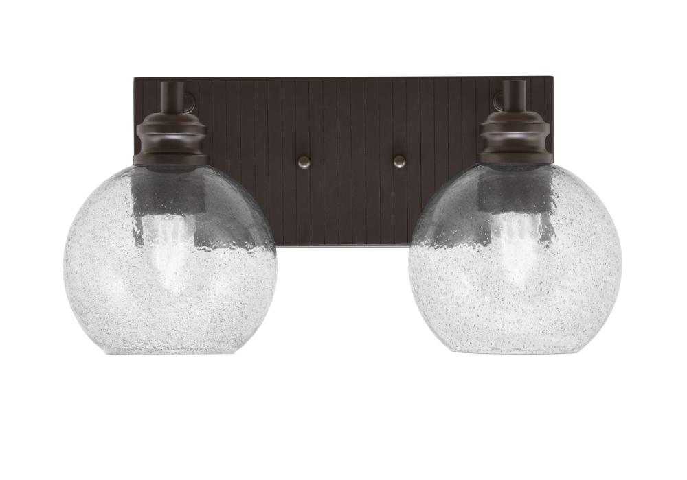 Edge 2 Light Bath Bar, Espresso Finish, 5.75" Smoke Bubble Glass