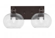 Toltec Company 1162-ES-202 - Edge 2 Light Bath Bar, Espresso Finish, 7" Clear Bubble Glass