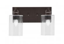 Toltec Company 1162-ES-300 - Edge 2 Light Bath Bar, Espresso Finish, 4" Clear Bubble Glass