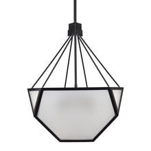 ZEEV Lighting CD10029-3-SBB - 3-Light 21" Architectural Glass Satin Brushed Black Chandelier