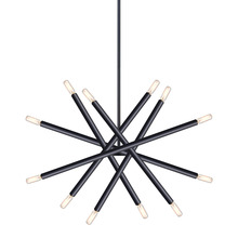 ZEEV Lighting CD10038-12-MBK - 12-Light 32"" Adjustable Satin Brushed Black Sputnik Chandelier