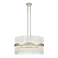 ZEEV Lighting CD10384-22-PN - 22-Light 32" Sleek Polished Nickel Banded Crystal Drum Chandelier