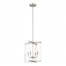 ZEEV Lighting P30083-4-PN - 4-Light 12" Geometric Polished Nickel Pendant Light