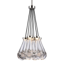 ZEEV Lighting PC10915-LED-7-PN - LED 3CCT 7-Light Heavy Clear Rain Drop Glass Polished Nickel Cluster Chandelier