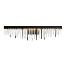 ZEEV Lighting VL10006-LED-36-SBB - LED 3CCT 35" Unique Waterfall Shade Satin Brushed Black Crystal Vanity Light