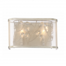 ZEEV Lighting WS70026-2-BNS - 2-Light 6" Organic Shade Crystal Leaf Wall Sconce