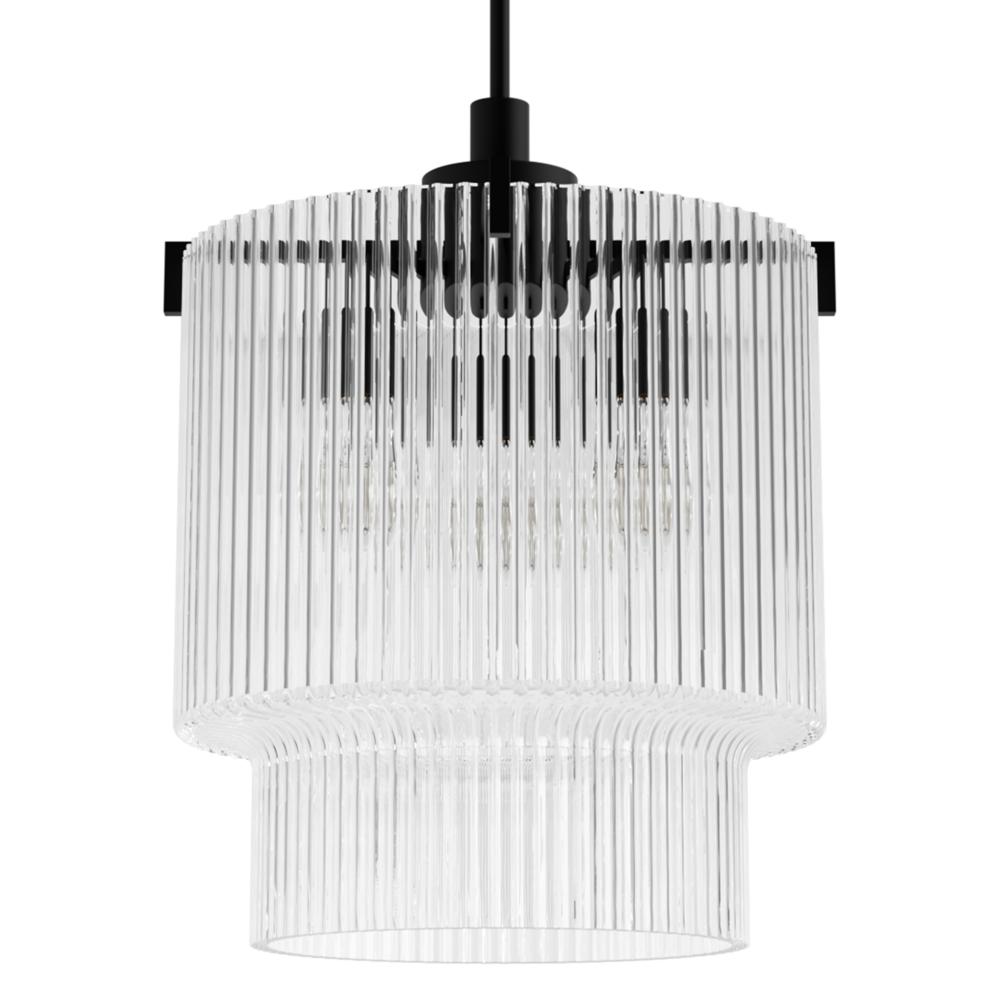 Hunter Ontario Matte Black with Clear Glass 3 Light Pendant Ceiling Light Fixture