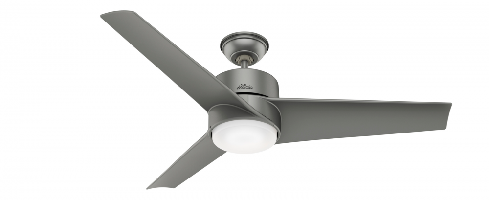 Hunter 54 inch Havoc Matte Silver WeatherMax Indoor / Outdoor Ceiling Fan with LED Light Kit