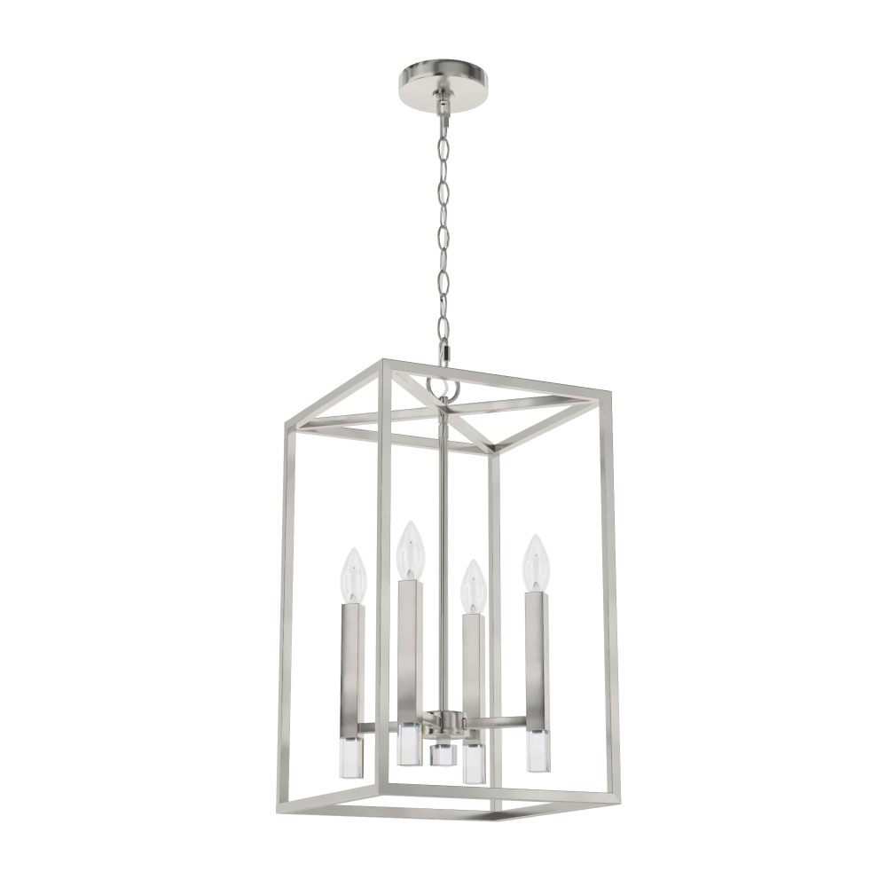 Hunter Sunjai Brushed Nickel 4 Light Medium Pendant Ceiling Light Fixture