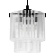 Hunter 13149 - Hunter Ontario Matte Black with Clear Glass 3 Light Pendant Ceiling Light Fixture