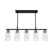 Hunter 13232 - Hunter Beverly Glen Matte Black with Clear Glass 5 Light Chandelier Ceiling Light Fixture