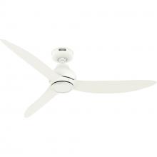 Hunter 52830 - Hunter 52 inch Mazzini ENERGY STAR® Matte White Damp Rated Ceiling Fan and Handheld Remote