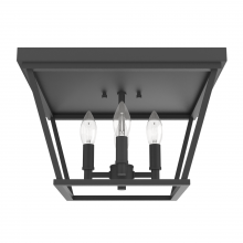 Hunter 19074 - Hunter Laurel Ridge Natural Black Iron 4 Light Medium Flush Mount Ceiling Light Fixture