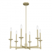 Hunter 19701 - Hunter Briargrove Modern Brass 6 Light Medium Chandelier Ceiling Light Fixture