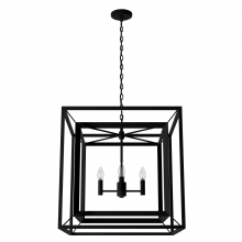 Hunter 19408 - Hunter Doherty Natural Black Iron 4 Light Medium Chandelier Ceiling Light Fixture