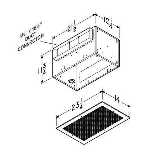 Ventilator;406 CFM Horizontal, 3.3 Sones;399 CFM Vertical, 3.3 Sones. Metal wheels. 120V.