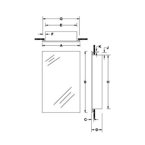 Security Cabinet, Recessed, 15-3/4 in.W x 26 in.H, Painted Steel Door.