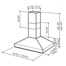 Broan-Nutone 637004EX - 27-9/16 in. x 39-3/8 in. (70cm x 100cm), Stainless Steel, Chimney Hood, External Blower.