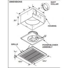 Broan-Nutone 672R - Ceiling Fan, 4 in. Duct, 110 CFM.