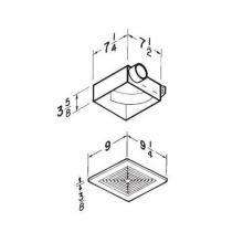 Broan-Nutone 689 - Ceiling/Wall Mount Fan, White Plastic Grille, 60 CFM.