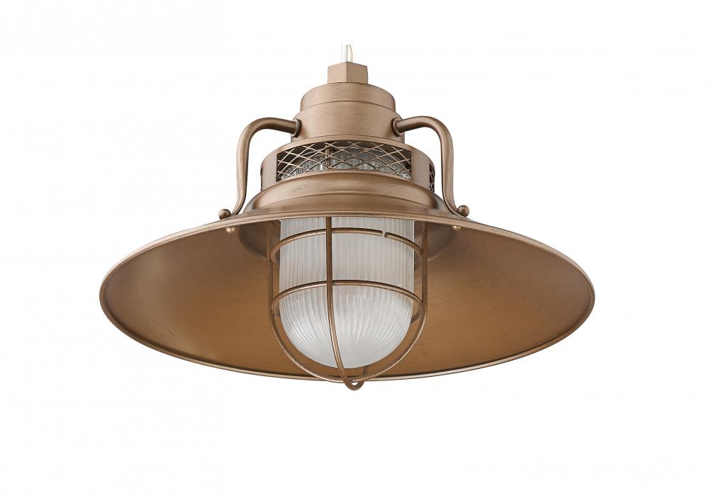 R Series 1-Light Stem Hung Railroad Shade Copper