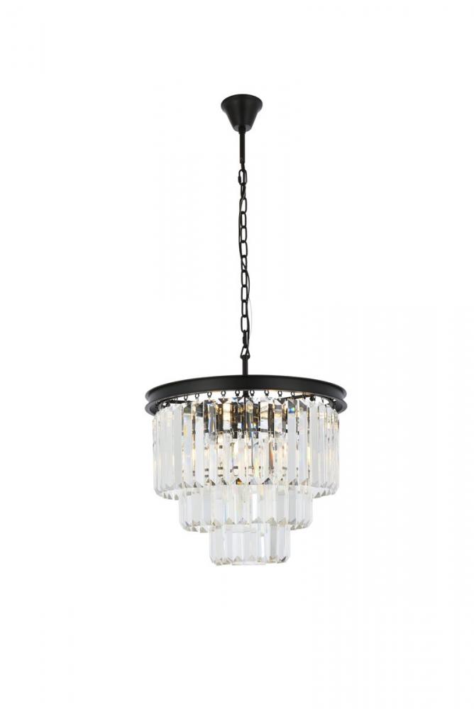 Sydney 9 light Matte Black Chandelier Clear Royal Cut Crystal