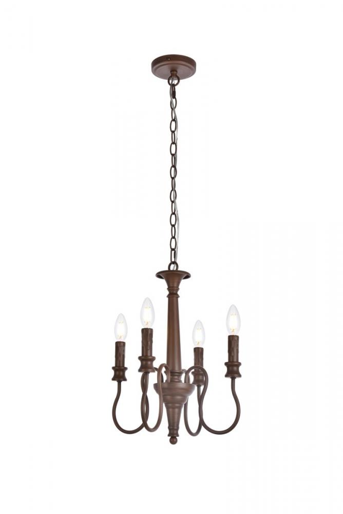 Flynx 4 lights pendant in weathered oak