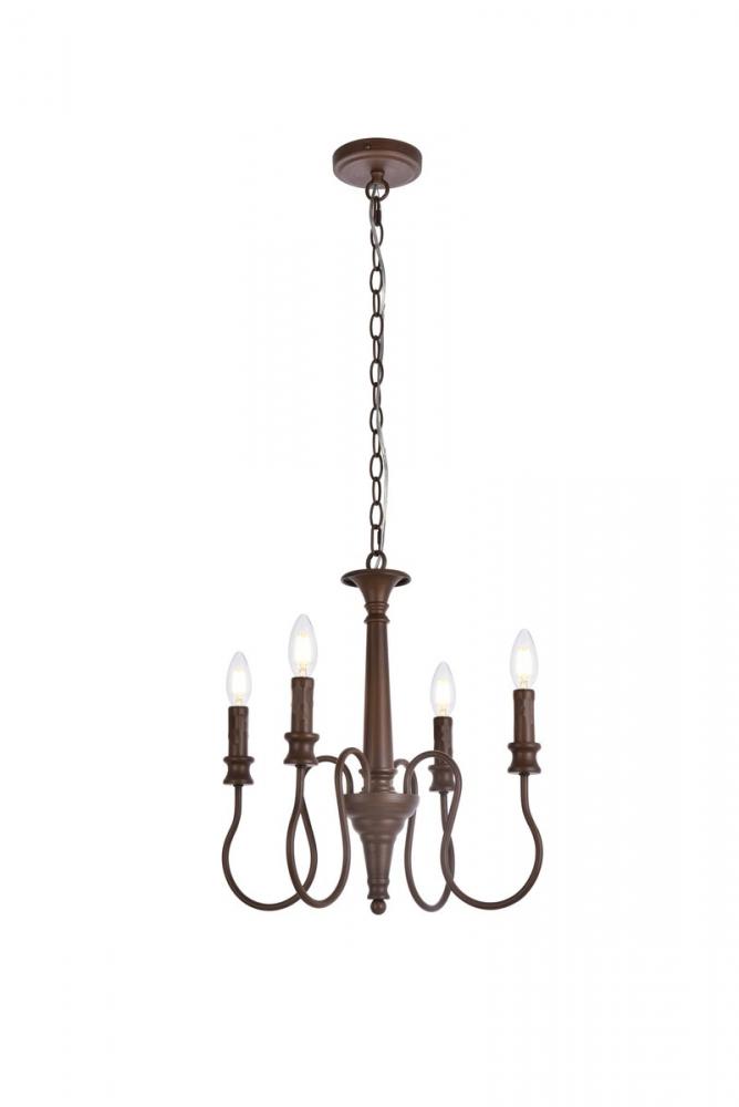 Flynx 4 lights pendant in weathered oak