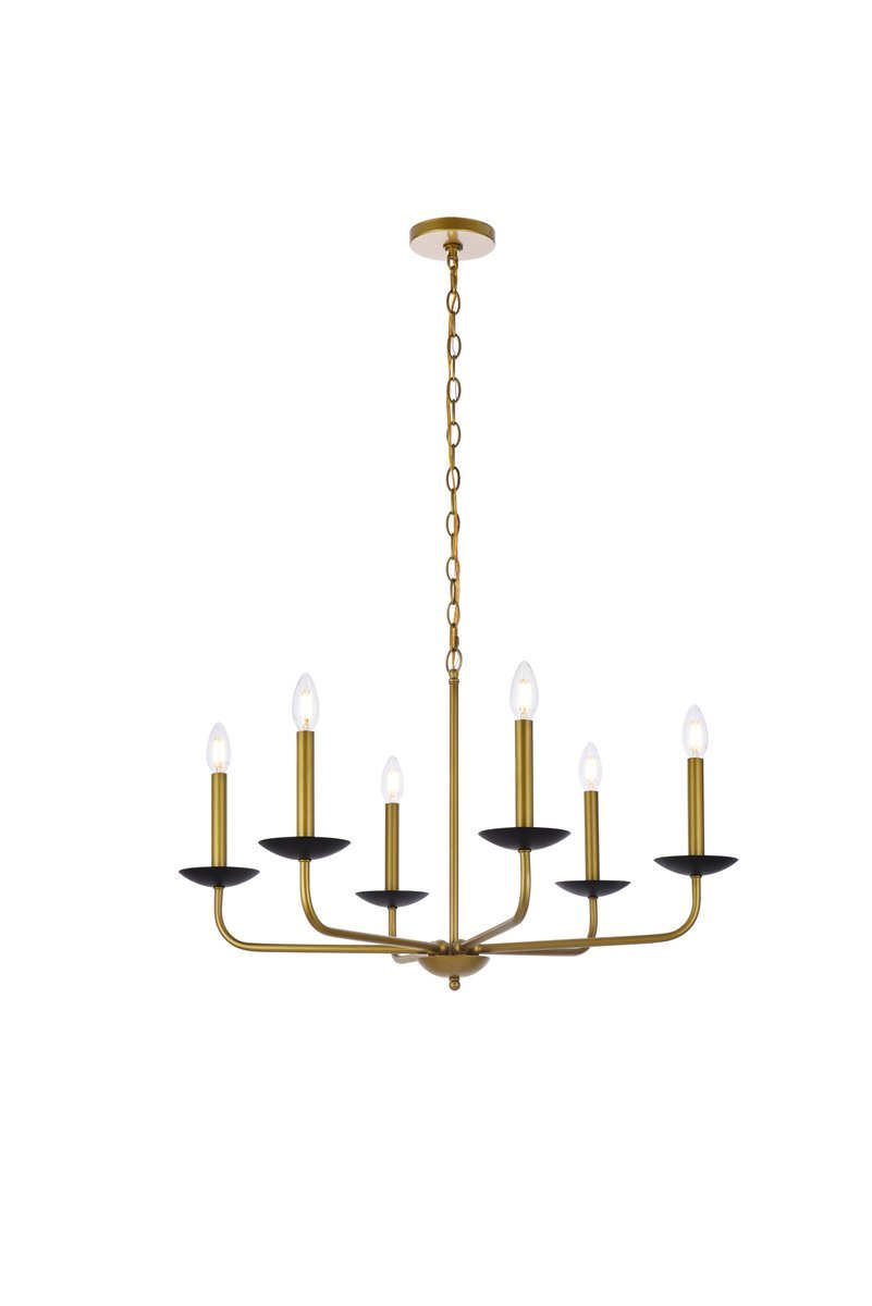 Cohen 30 inch pendant in black and brass