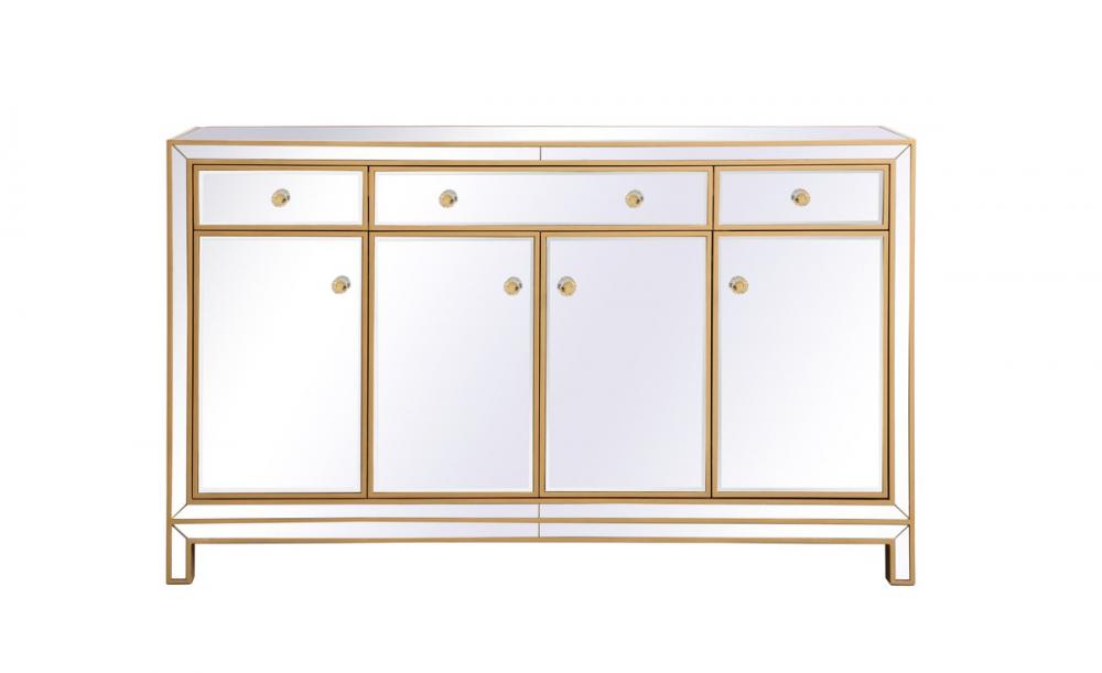 Reflexion 60 in. mirrored credenza in gold