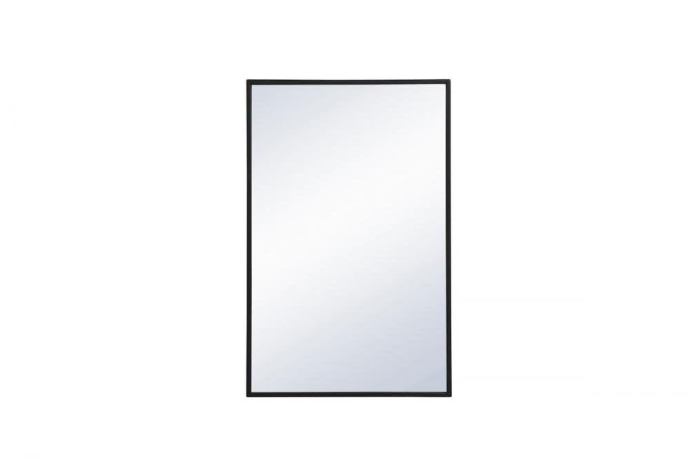 Metal Frame Rectangle Mirror 18x28 Inch in Black