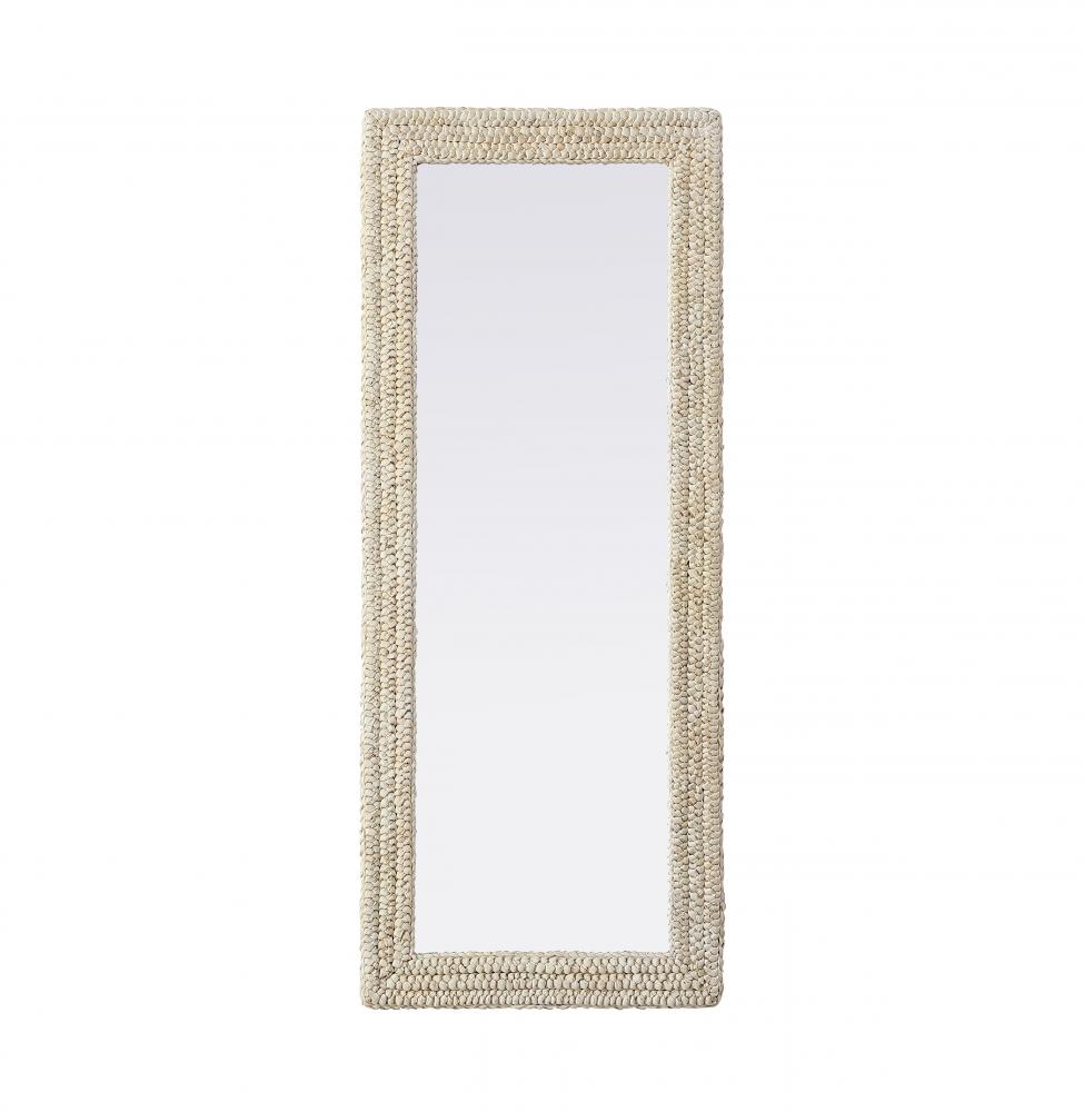 Rectangle Cornhusk Mirror 24x60 in Linen White